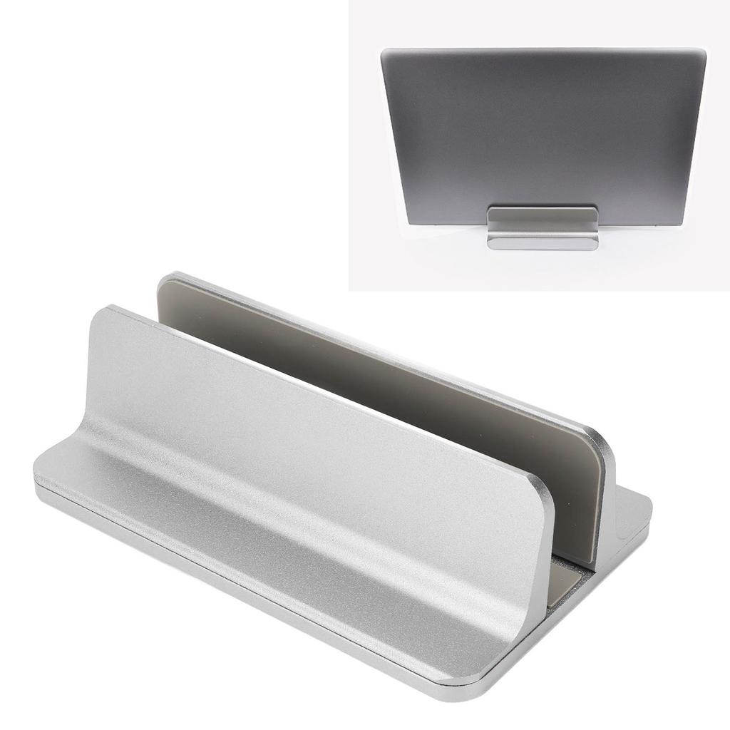 Vertical Laptop Stand Grey Regulable Base 3D Curved Appearance Bottom Silicone Laptop Computer Holde