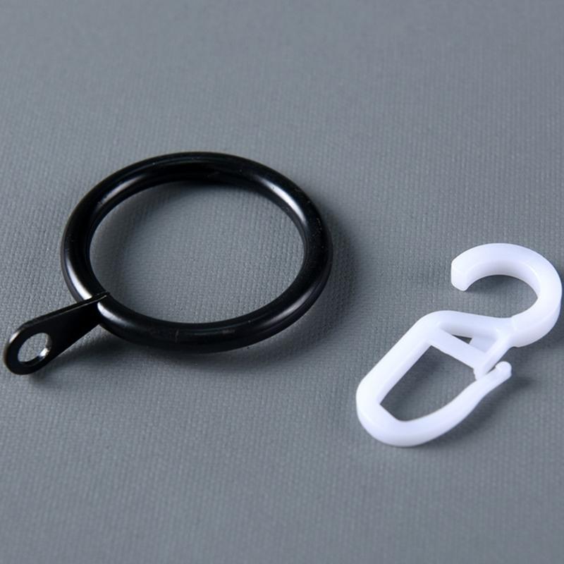Pack Of 100 Curtain Rings with Clip 30mm Inner Diameter Plastic Hooks For Poles And Rod Drapery And Shower Hanging