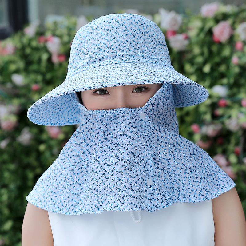Women'S Sun Protection Visor Uv Protection Outdoor Work Hat Windproof Cycling Hat Tea Picking Hat