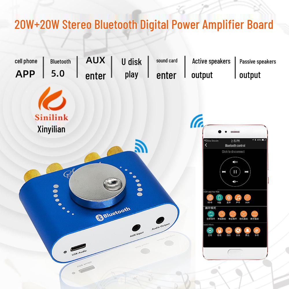 10W/20W Bluetooth Stereo Amplifier Board for 12V/24V Systems - Model XY-KA15H