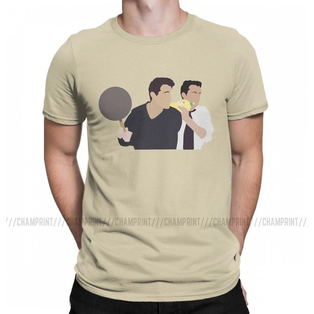 Men Joey Tribbiani Chandler Bing Friends T Shirts TV Show Pure Cotton Clothing Vintage Short Sleeve Tee Shirt Gift Idea T-Shirts