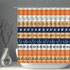 Bohemian Shower Curtain Waterproof Orange And Blue Stripe Lattice 3Dprint Cloth Bathroom Curtains Bath Screen Set Bathtub Decor