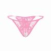 Women Lace Crotchless Panties Crotch Thong With Pearls Massaging Underwear 