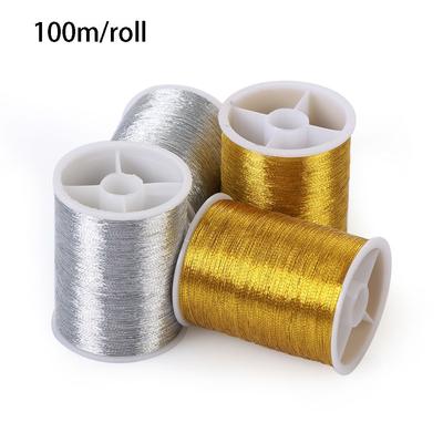 100 Metres New DIY Handmade Cross Stitch Sewing Machine Gold Wire Embroidery Thread
