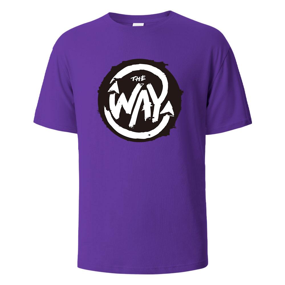 Herren bedrucktes T-Shirt The Way Streetwear 100% Baumwolle Oberteile für Herren Damen Sommer Atmungsaktiv Kurzarm Lässig Rundhals Basic T-Shirts