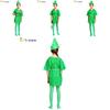 Peter Whimsical Kids Pan Costume In Vibrant Green Color For Boys Comfortable Polyester Fabric For Theatrical Fun