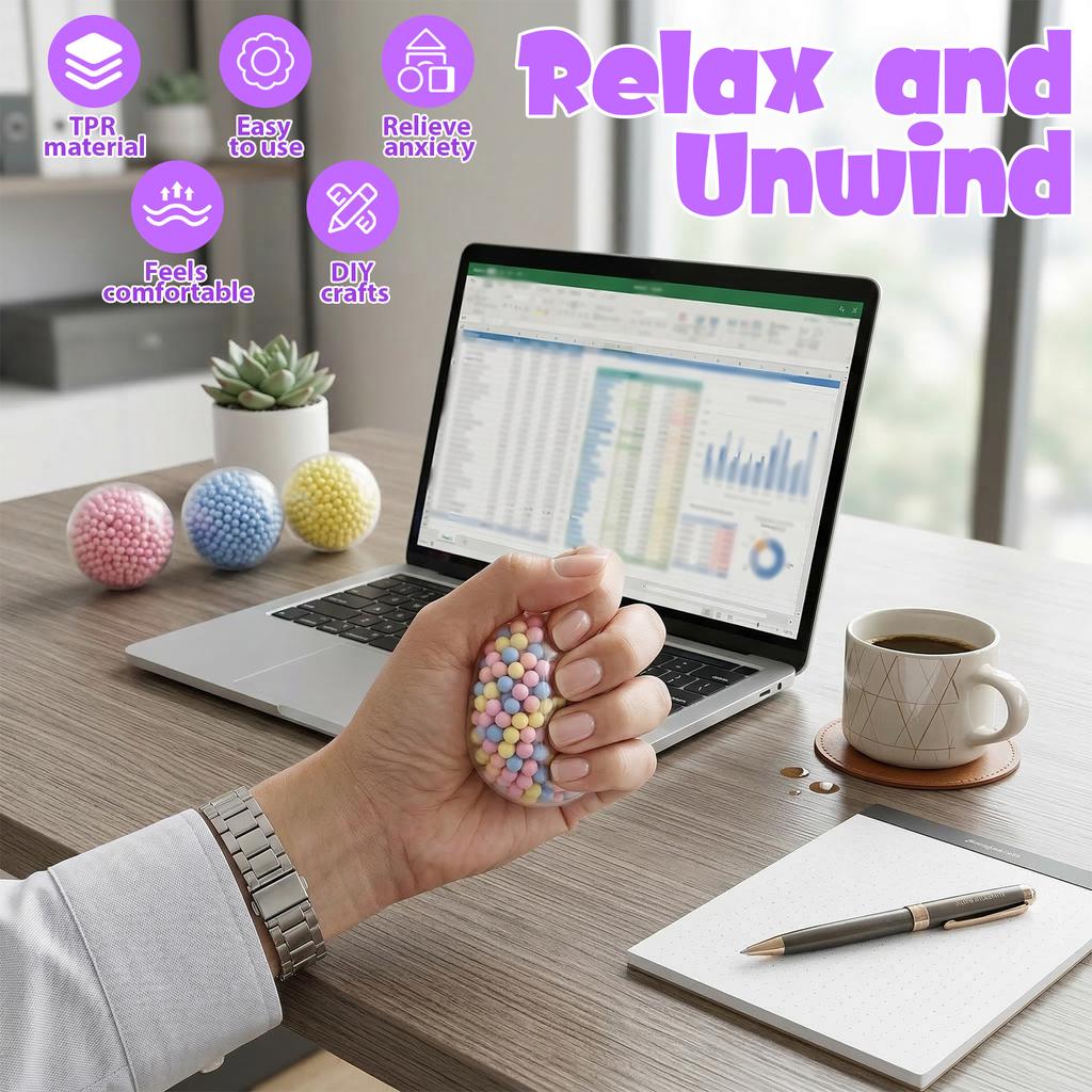 DIY Blank Stress Ball Making Kit Anxiety Relief Toy Handmade Squishy Stress Balls Empty Squeeze Ball Decorative Balls Party Gift