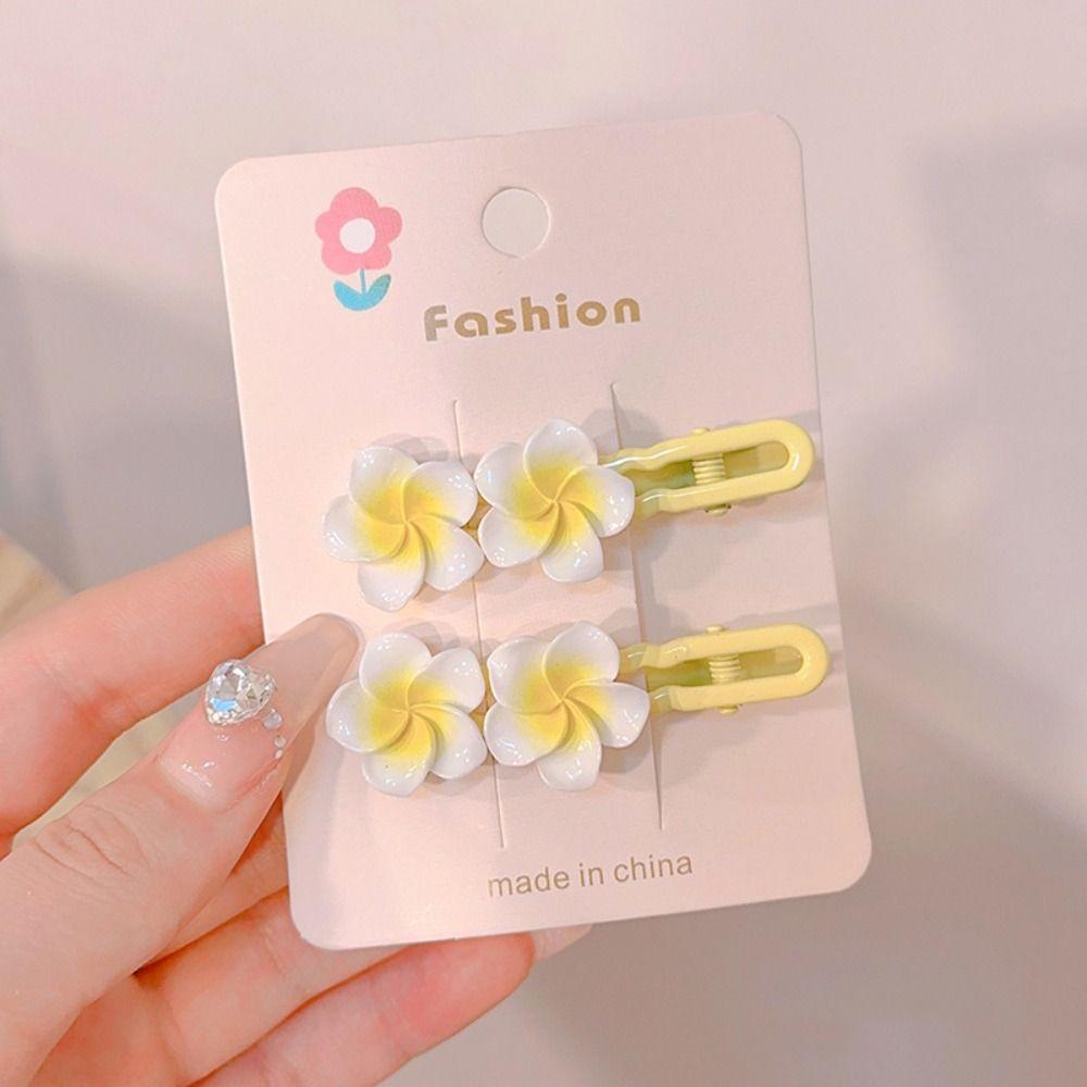 Hair Accessories Egg Flower BB Clip Hair Rope Flower Barrette Plumeria Flower Hair Clip  Kids Gift