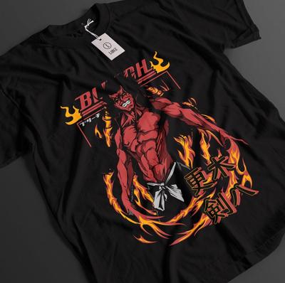 Bleach Anime Shirt Zaraki Kenpachi Tshirt Ichigo Bankai T-Shirt Aizen Unisex Tee
