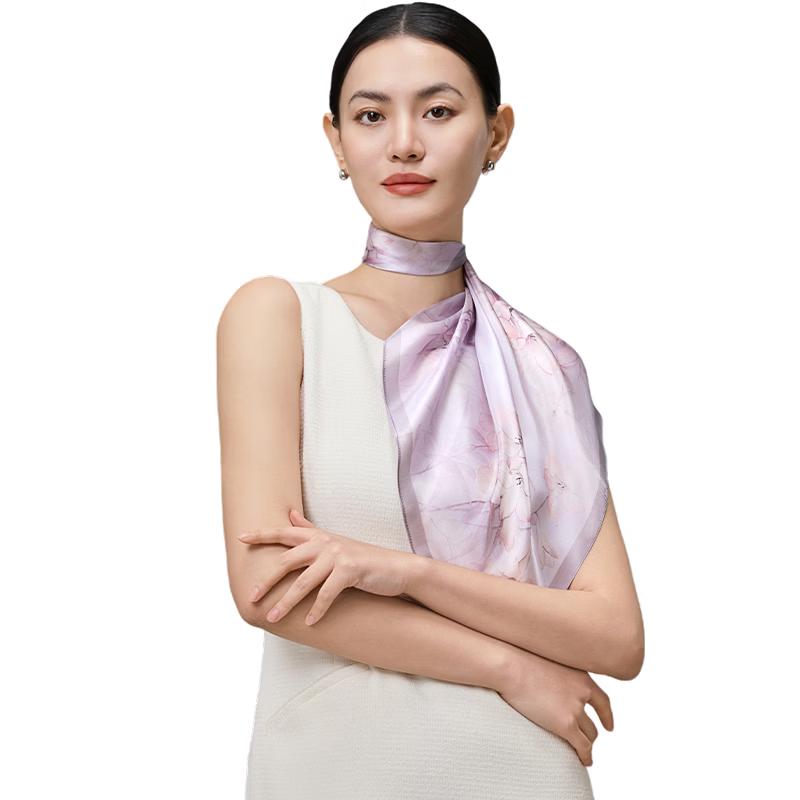 Shanghai Story Mulberry Silk Printed Small Square Scarf
