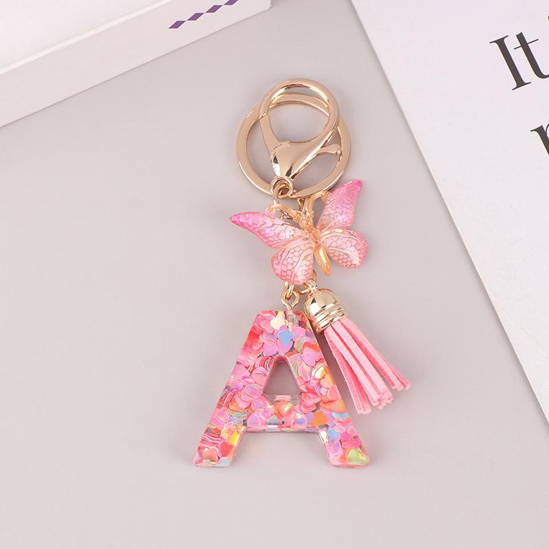 

Dreamy Sequin Letters Keychain Pendant Letter Keyring Purse Suspension Bags Charms Car Key Chain A