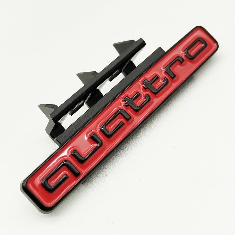 95mm 3D ABS Car Front Grill Emblem Badge For f2 Q5 A4 B8 B6 B9 B7 A3 A6 C6 A5 Q7 A1 Q3 A7 A8 Quattro Logo Auto Accessories