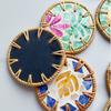 Bohemian Real Rattan Finely Woven Color Shell Placemat Nordic Insulation Pad Restaurant Home Round Desktop Decorative Coasters