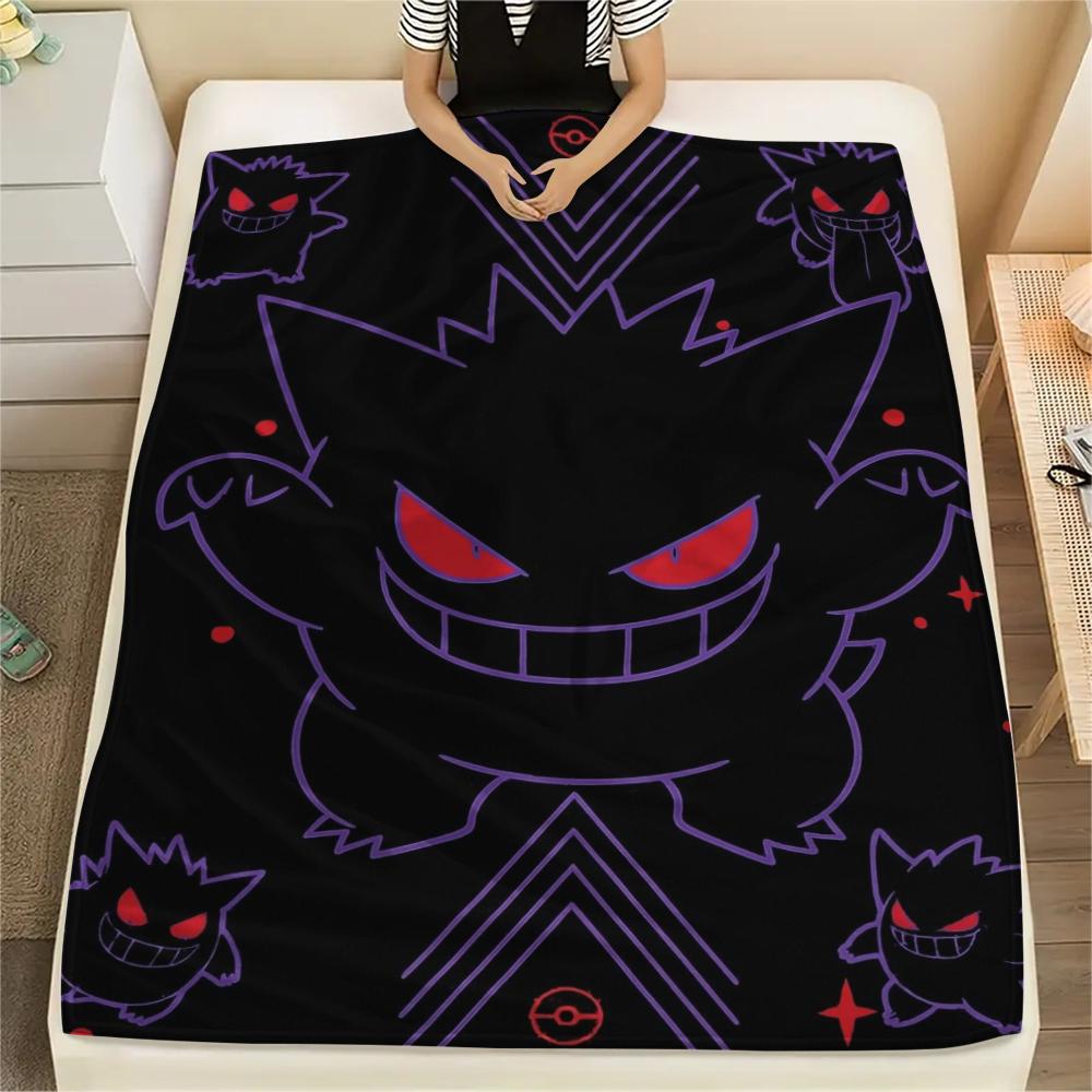 Cute Gengar Blanket, Warm Throw for Bedroom, Perfect Gift for Gengar Fans.chl