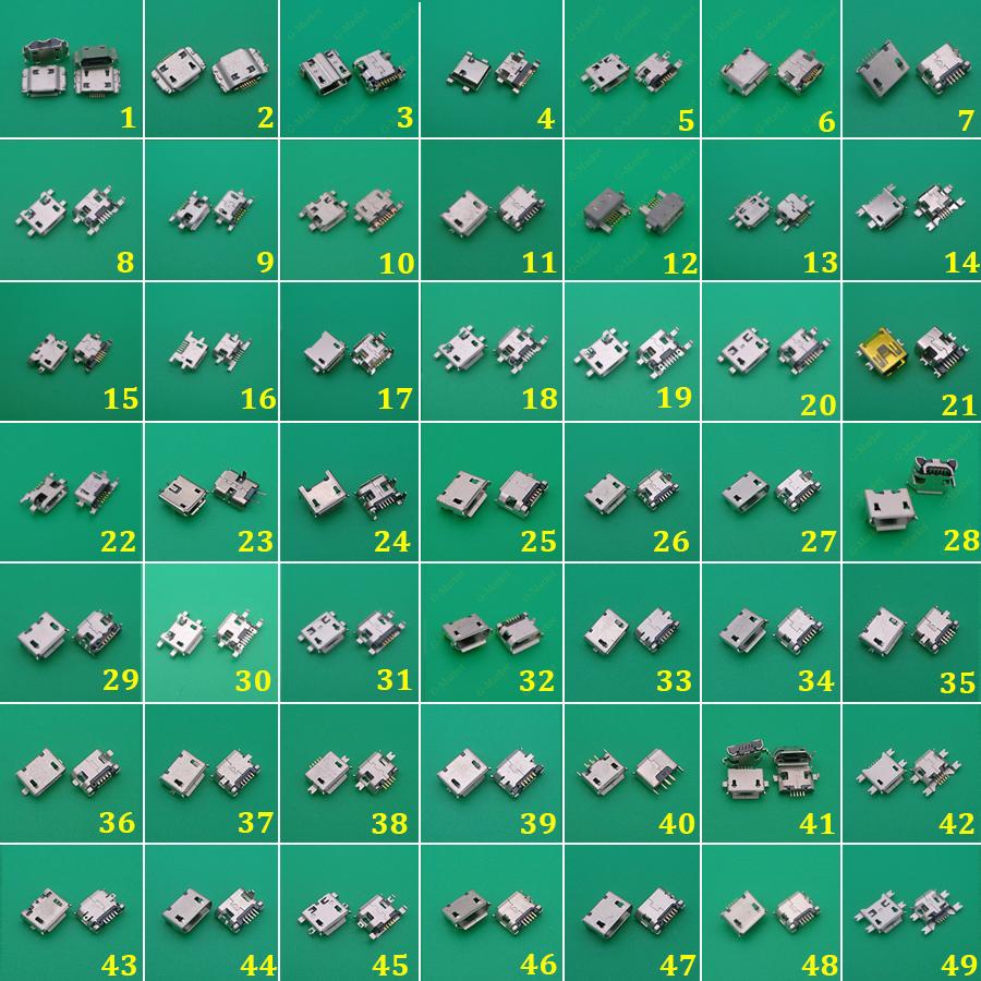49models 49PCS Mini Micro USB Connector Jack Charging Port Socket Power V8 Plug For Samsung Lenovo Sony HUAWEI Mobile Phone