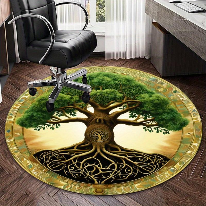 S Tree Of Life Round Rug Nonslip Area Rug Office Chair Mat Carpet For Living Room Bedroom Home Decor