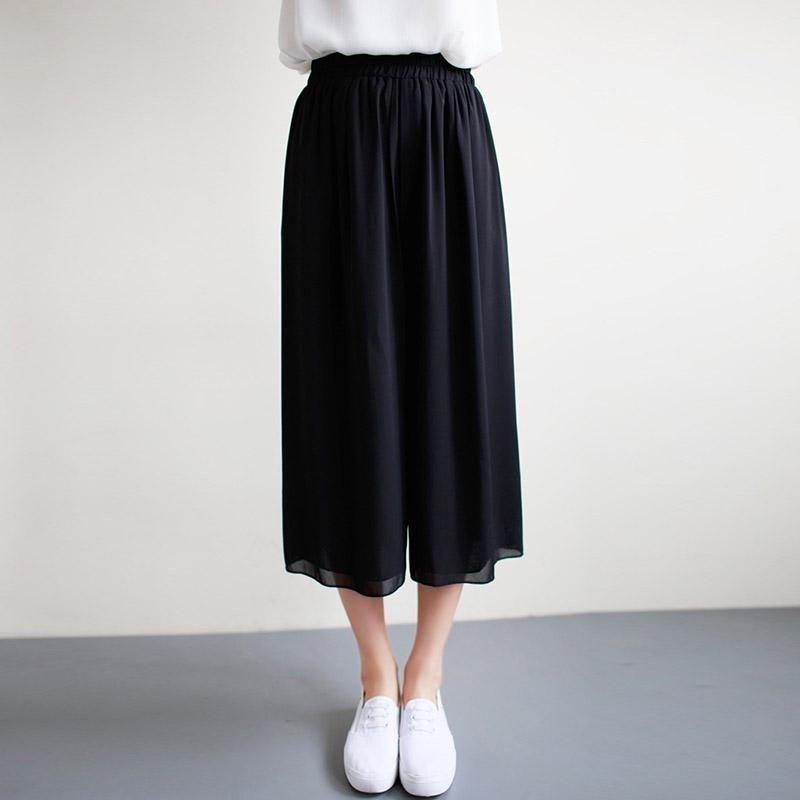 

Waist Fashion Elastic Loose Slacks High Waist Wide Leg Slim Straight Pants Leg Tag L=US S