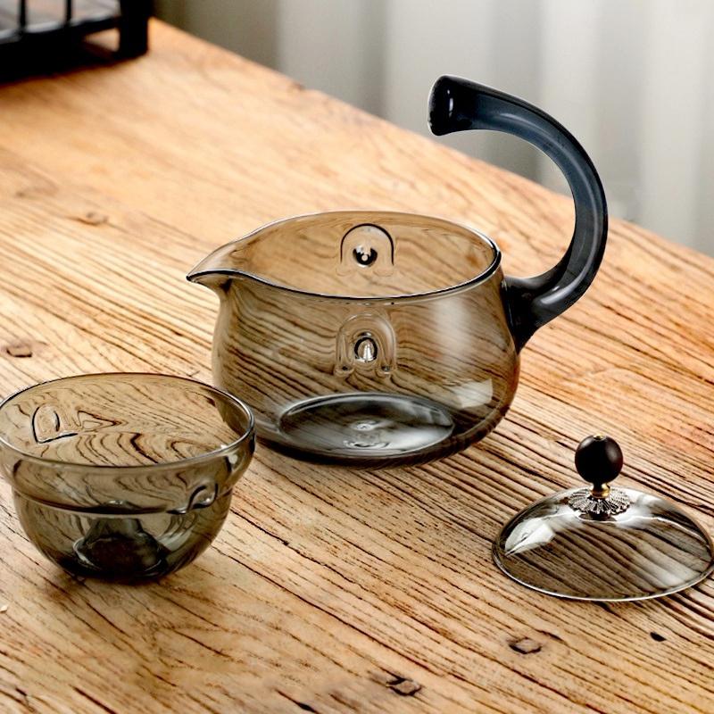 High Temperature Resistant Rotating Tea Water Separation Filter Side Handle Glass Teapots Cooking Puer Tea Maker Kung Fu Tea Set