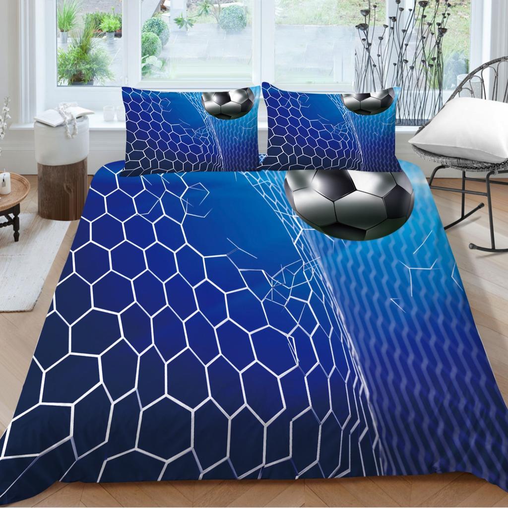 Football Series Quilt Cover Pillowcase Two Or Three-Piece Set 3D Digital Printing Polyester Sports Style