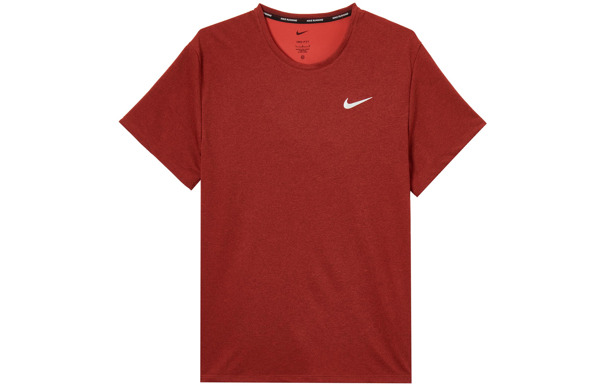 Nike Dri Fit T Shirts Unisex Red Crew Neck Moderate DV9316-677 L