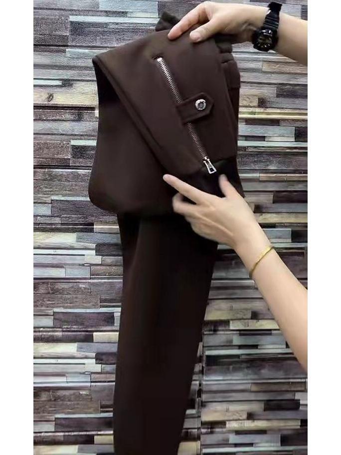 Women's Fleece-lined Harem Sweatpants: Thick, Slimming, Sporty, Versatile, Casual, Trendy Joggers for Autumn/Winter 2025.