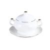 Homeglen Ceramic Stew Pot with Lid and Saucer, Gold Star