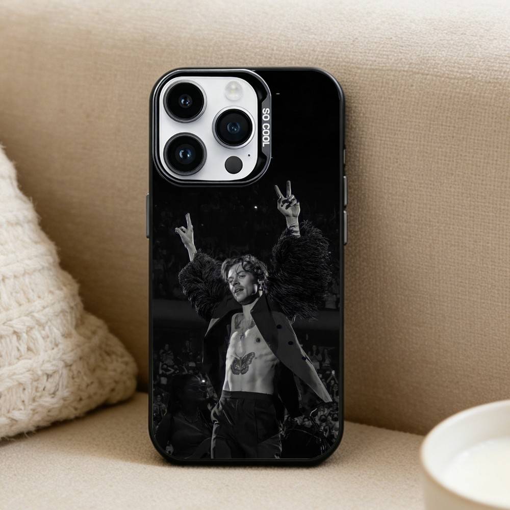 

Singer H-Harry-Styles Phone Case For iPhone 16,15,14,13,12,17,Pro,MAX Black Matte Shockproof Cover iPhone17promax