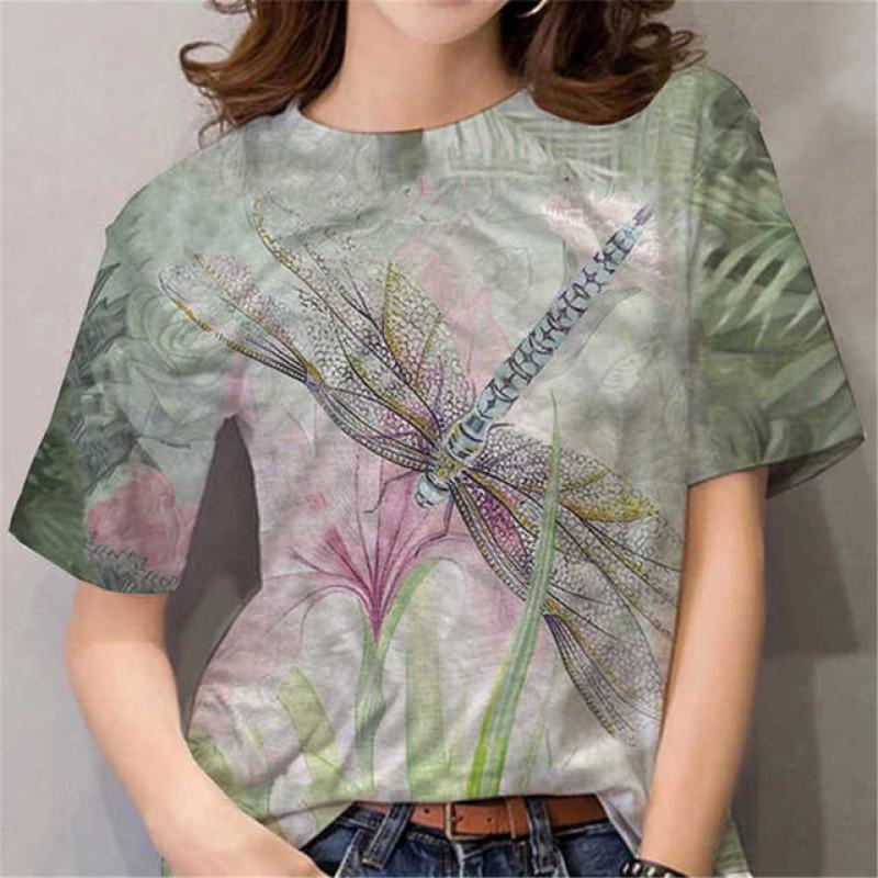 Camiseta para Mujer con Estampado 3D de Gato de Anime de Dibujos Animados, Cuello Redondo, Manga Corta Blanca, Ropa para Mujer, Tops de Verano Casual, Sudadera
