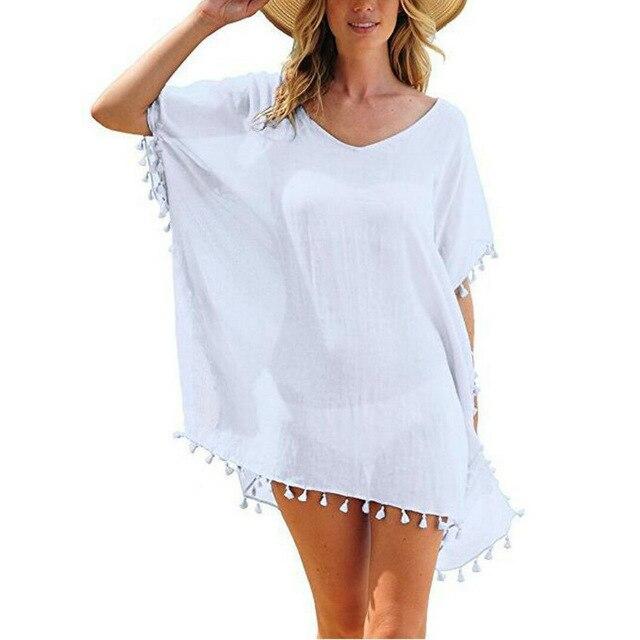MAITA Costume da Bagno Donna Tassel Bikini Copricostume Kaftano Estivo Pareo Vestito da Spiaggia