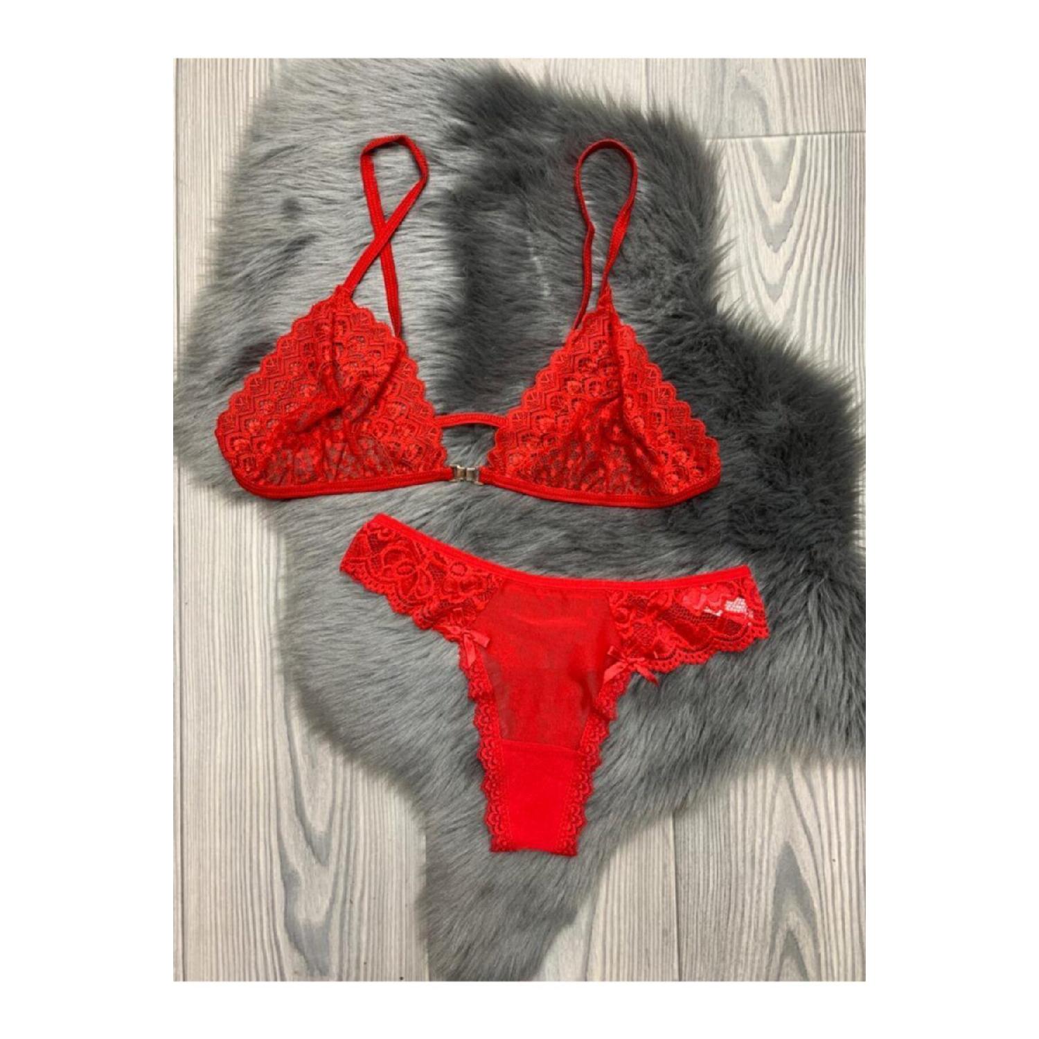 

New Year s Special Fantasy Bra Thong Set S/M красный