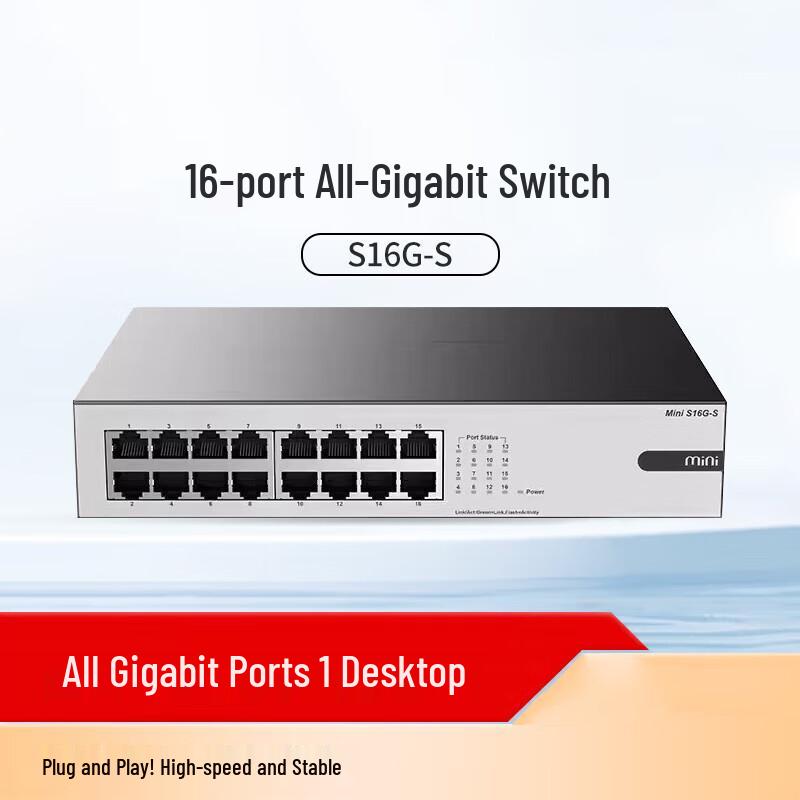 

UNIKOO Міні 16-портовий гігабітний керований Ethernet-комутатор