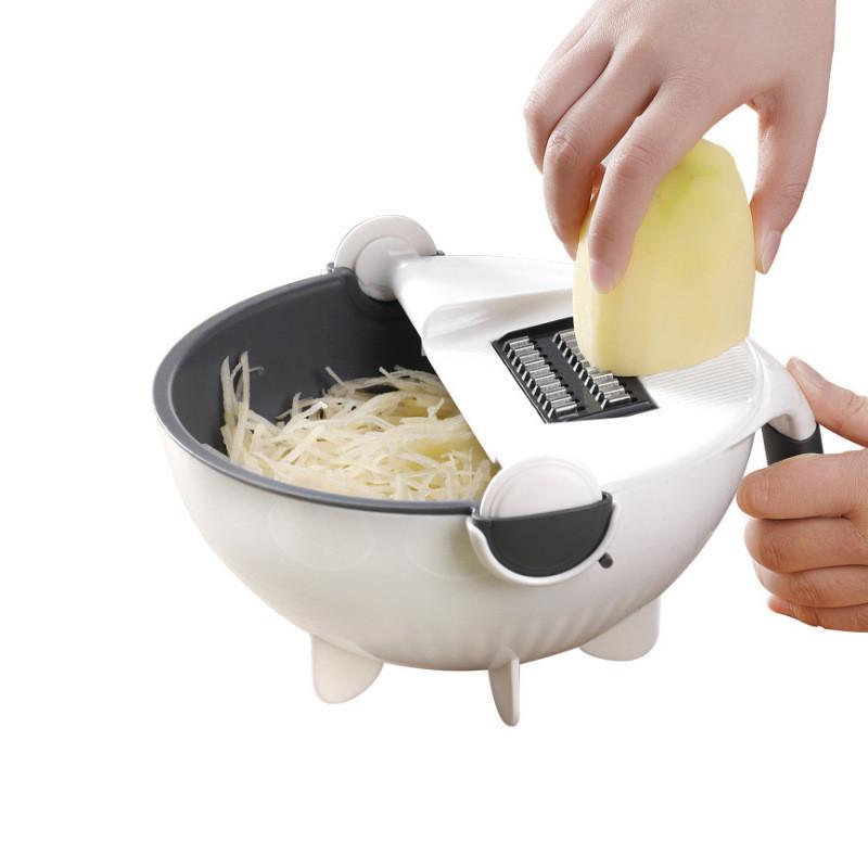 Multifunction Vegetable Chopper With Drain Basket For Home Kitchen Food Prep