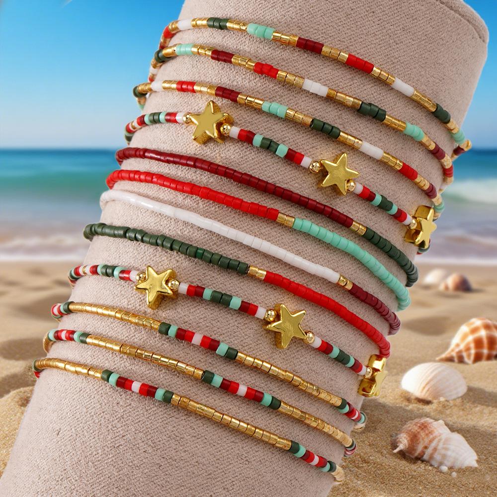 12pcs Cute christmas Rope Charm Girls Kids Bracelets Jewelry Friendship Gift