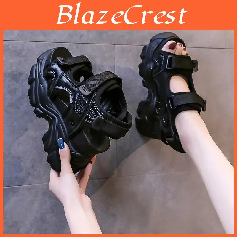 High Women Fashion Heels Sandals Shoes New Summer Wedges Height Increasing Ladies Sandal Platform Chunky Shoes Sandalias Mujer
