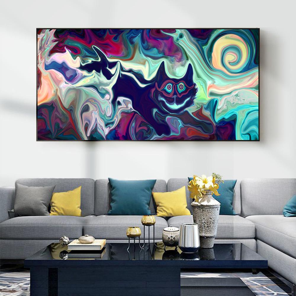 Nordic Abstract Graffiti Aurora Art Poster Splash Ink Oil Painting Living Room Office Corridor Home Decoration Murals No Frame