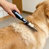 Pet Dematting Comb Dog Cat Double Sided Stainless Steel Plastic Deshedding Rake Ergonomic Grooming Brush Soft Remove Tangles