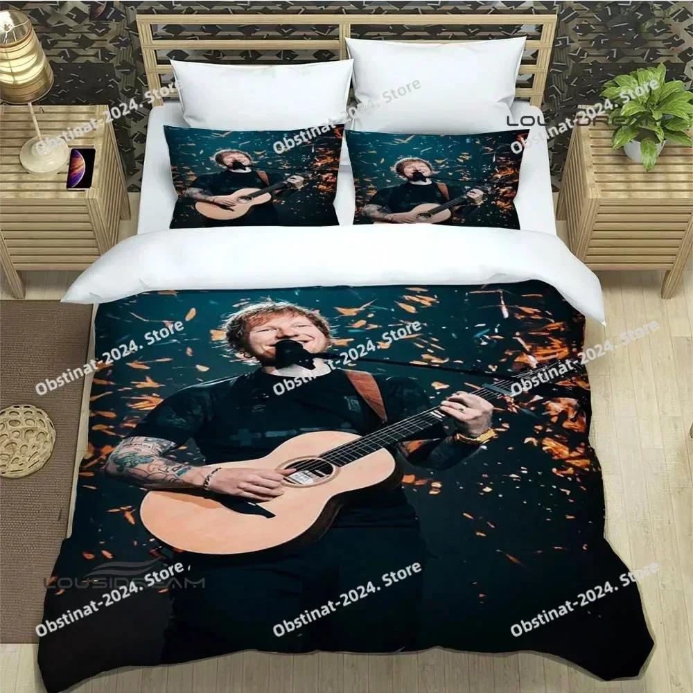 Conjuntos de Ropa de Cama Impresos del Cantante Ed Sheeran exquisito juego de suministros funda nórdica juego de edredón para cama juego de ropa de cama regalo de cumpleaños de lujo