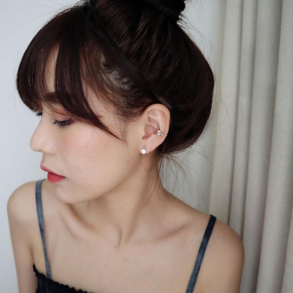 Zircon Ear Clips Retro Hong Kong Flavor Simple Trendy Man Ruffian Handsome Cool Earrings Without Earholes Pinna Clip Earbone Clip Foundation