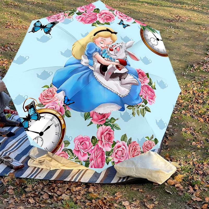 1PC Alice Rabbit Umbrella-8-Rib Reinforced, Automatic Open, Lightweight & Durable, Cute Fashion Accessory for Outdoor-P92