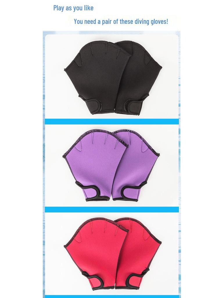 Neoprene Swimming Gloves & Flippers - Duck Feet Paddles for Swimming & Diving Training