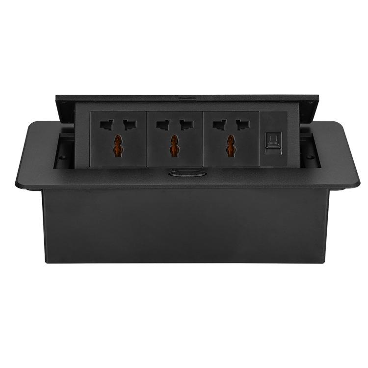 Pop-up Desktop Power and CAT6 Network Socket for Thailand, Vietnam, and Indonesia