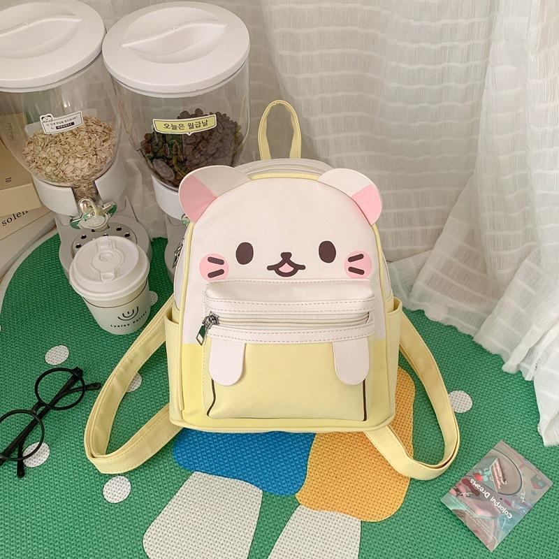 Schoolbag Japanese Contrasting Color Three-dimensional Kitten Backpack Soft Cute Mini Backpack Girl Student Lightweight Cartoon Small Schoolbag