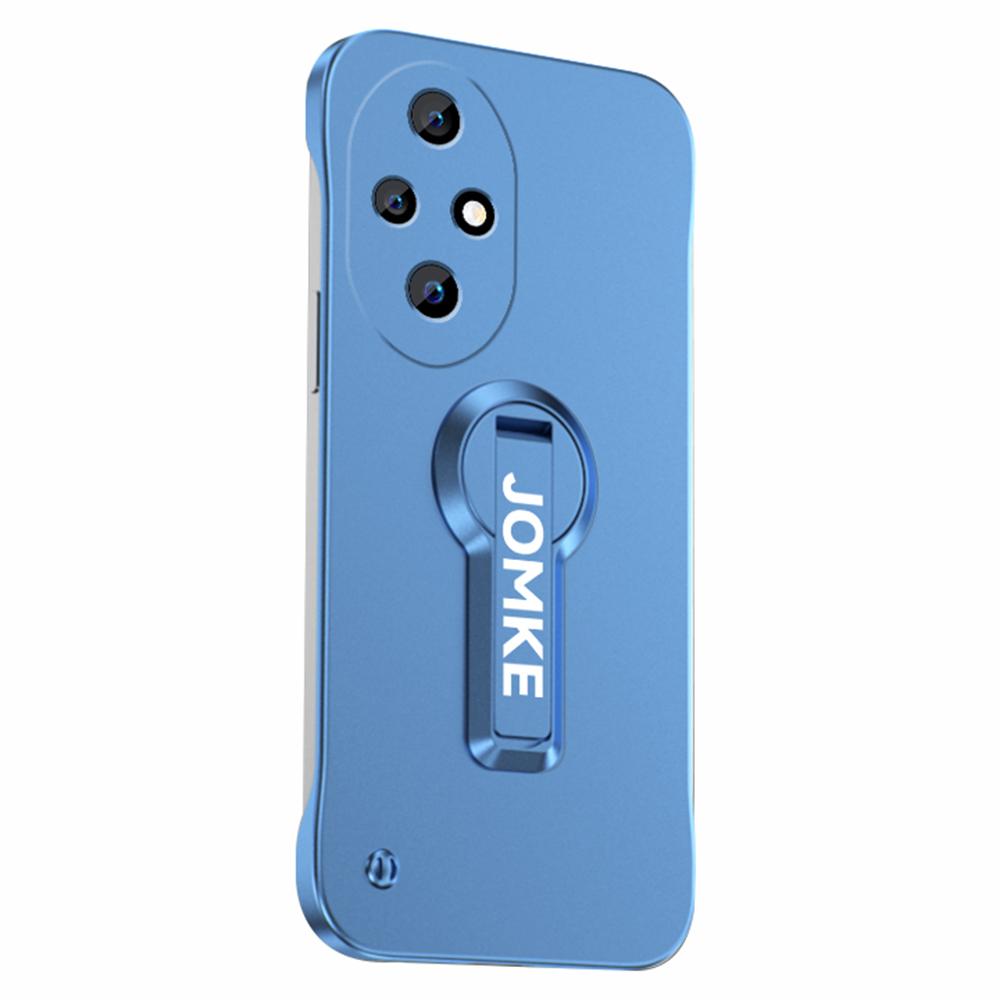 

For Honor 200 Pro 5G Case Hard PC Frameless Baking Paint Kickstand Phone Cover Blue