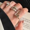 Korean 925 Silver Personalized Geometric Open Ring for Women - Trendy European & American Retro Index Finger Band
