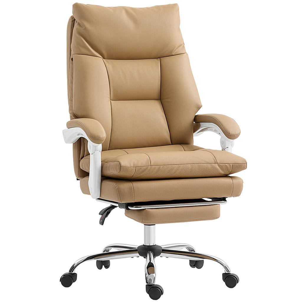 Office Chair Ergonomic Desk Chair with Lumbar Support, Footrest Light Brown