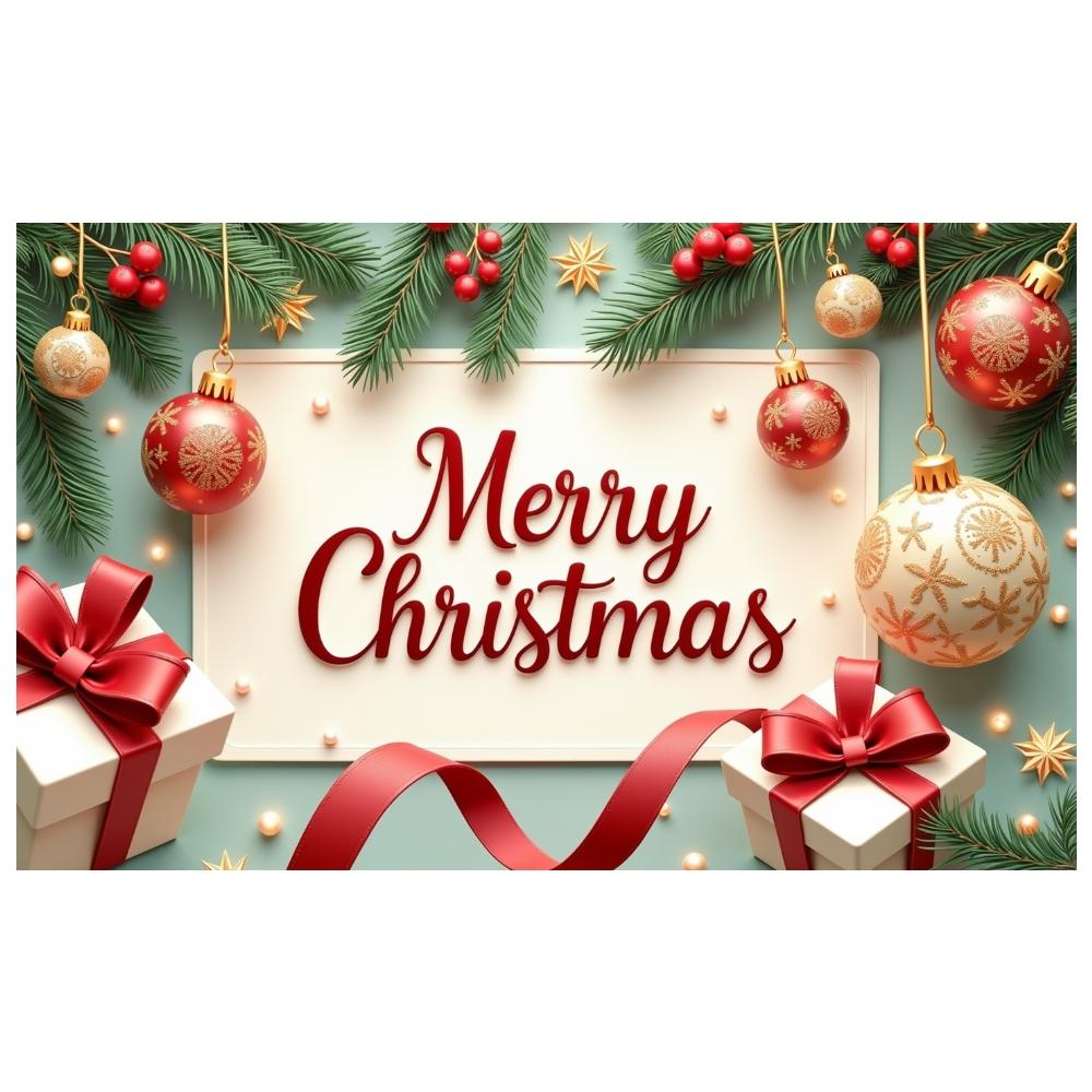 Christmas Decoration Banner Snowflake Pattern Celebration Banner Christmas Party Banner Pine Branch For Family Gathering Indoor