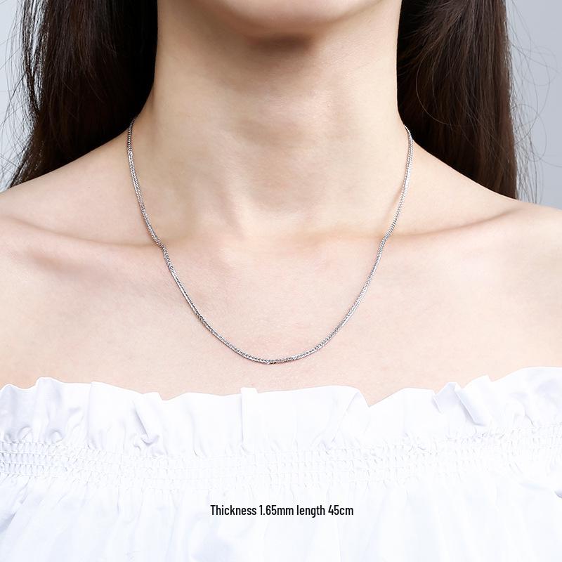 925 Sterling Silver Chopin Necklace Chain for Women & Men - Simple Clavicle Design
