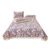 Thick Warm Milk Coral Fleece Bedding Set Floral Bedspread Quilt Cover Lace Trim Home