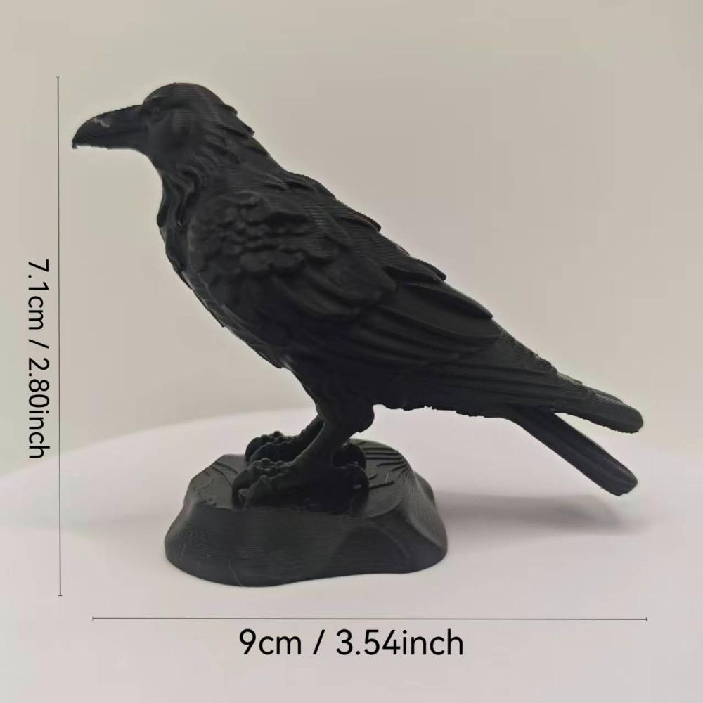 3D Printed Simulation Crow Model Raven Prop Bird Ornaments Craft Crow Statue Crafts  Farm