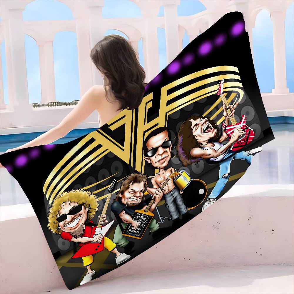 V-Van-Halen Band Microfiber Blanket Quick Drying Beach Towels Oversized Printing Super Absorbent Pool Towel Blanket
